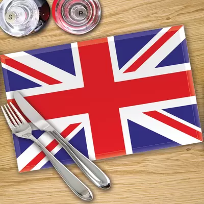 Glass Placemats x 4 In Union Jack