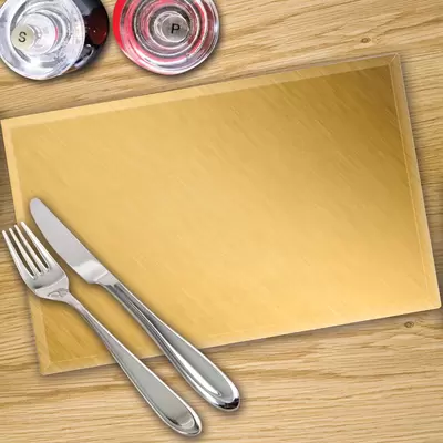 Digital Print Placemat x 4 - Brushed Gold