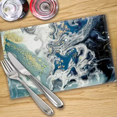 Digital Print Placemat x 4 - Liquid Ocean