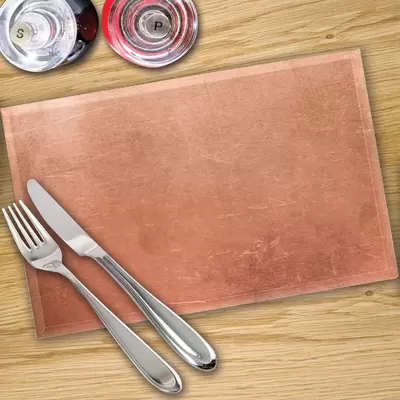Glass Placemats x 4 In Distressed Copper