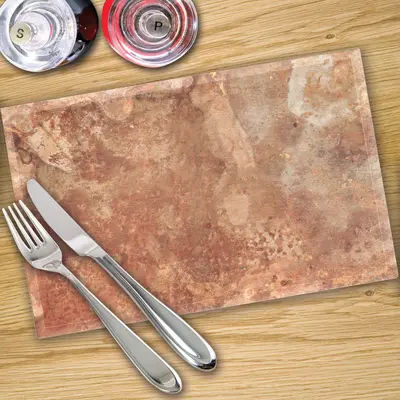 Glass Placemats x 4 In Rustic Copper