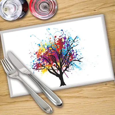 Digital Print Placemat x 4 - Tree Splash