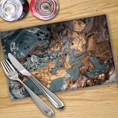 Digital Print Placemat x 4 - Liquid Gold