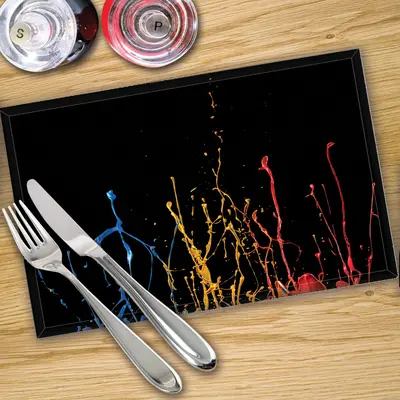 Digital Print Placemat x 4 - Paint Splash