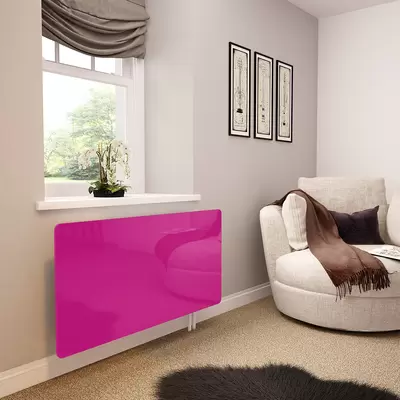 Fuchsia Pink Glass Radiator Cover - Extra Large