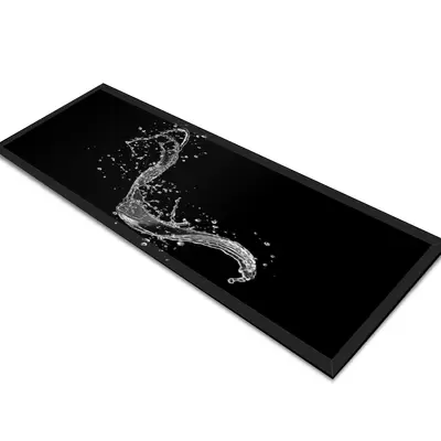 Glass Table Runner in Splash On Black - 100cm Wide x 30cm High