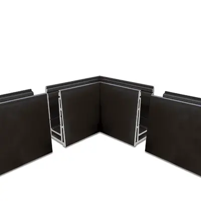 Frameless Glass Balustrade Quick-Fit Black Anodised Aluminium Corner Piece 21.5mm