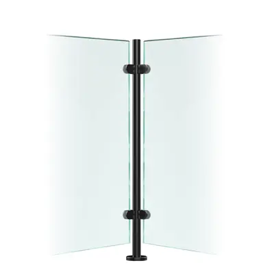 Premier Range Stainless Steel Glass Balustrade Black Corner Post (1100mm X 42.4mm X 2mm)