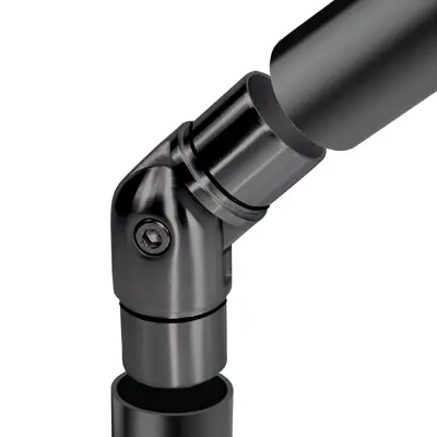 Premier Range Stainless Steel Glass Balustrade Handrail Adjustable Elbow In Black 42.4mm