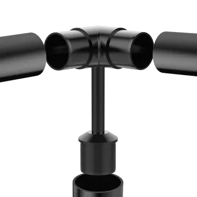 Premier Range Stainless Steel Glass Balustrade Handrail Bracket Saddle In Black 90 Degree Corner