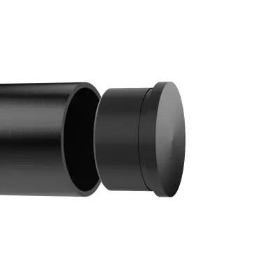 Premier Range Stainless Steel Glass Balustrade Handrail End Cap In Black