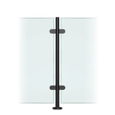 Premier Range Stainless Steel Glass Balustrade Black Mid Post (1100mm X 42.4mm X 2mm)