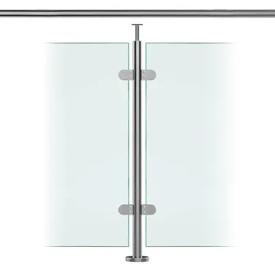 Premier Range 316 Stainless Steel Glass Balustrade Mid Post For Rail (1100mm X 42.4mm X 2mm)