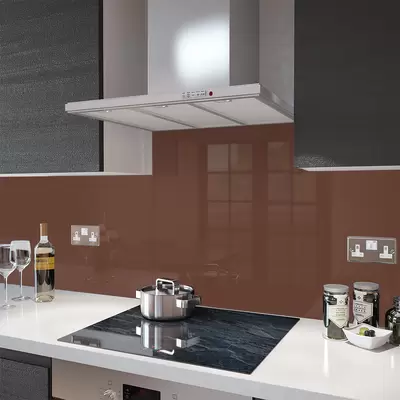 Chocolate Brown - Glass Splashback Socket Cutout - 100cm Wide x 40cm High