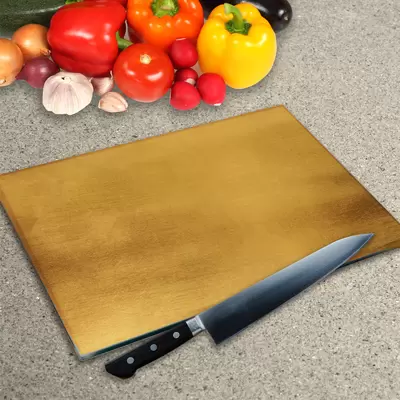 Glass Chopping Board - Worktop Saver In Antique Gold