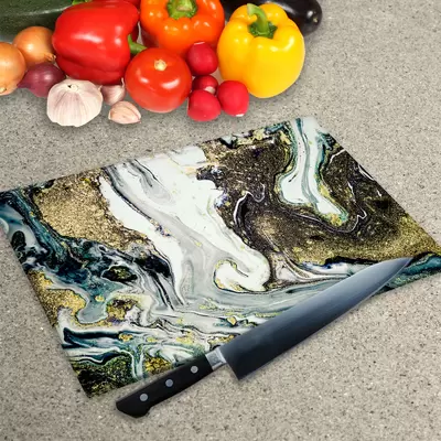 Glass Chopping Board - Worktop Saver In Liquid Space