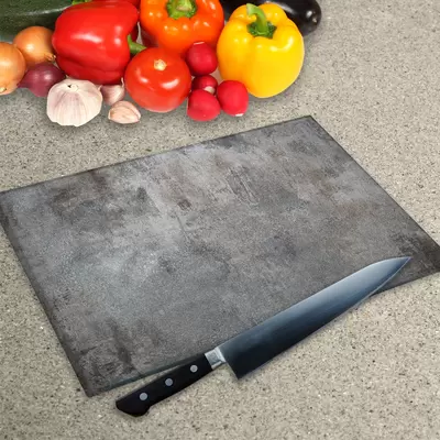 Glass Chopping Board - Worktop Saver In Polished Concrete