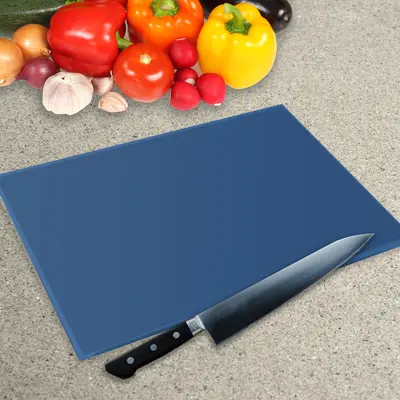 Capri Blue Glass Chopping Board - Premier Colour Worktop Saver - Made By Premier Range