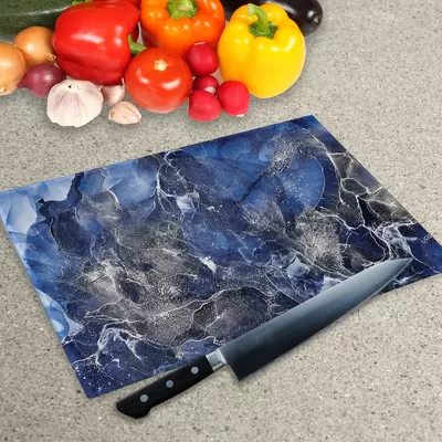 Glass Chopping Board - Worktop Saver In Liquid Galaxy