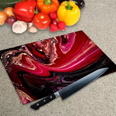 Glass Chopping Board - Worktop Saver In Liquid Lava