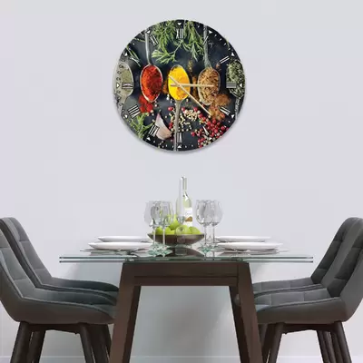 Glass Clock in Asian Spices - 50cm Wide