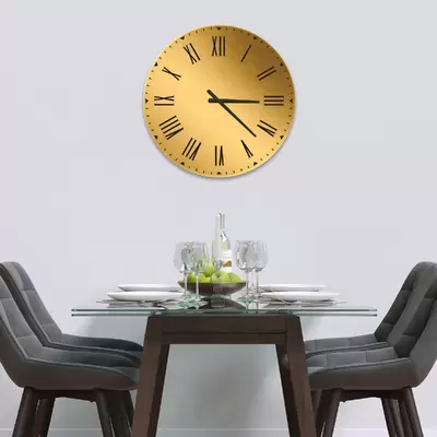 Glass Clock in Brushed Gold - 50cm Wide