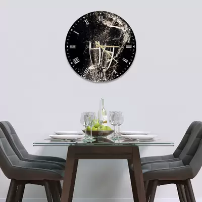 Glass Clock in Champagne Toast - 50cm Wide