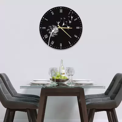 Glass Clock in Dandelion Ballet - 30cm Wide