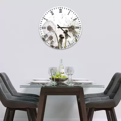Glass Clock in Dandelion Clocks - 30cm Wide