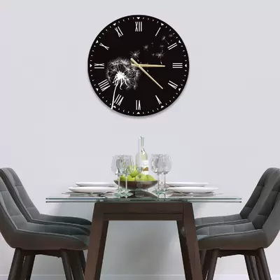 Glass Clock in Dandelion - 30cm Wide