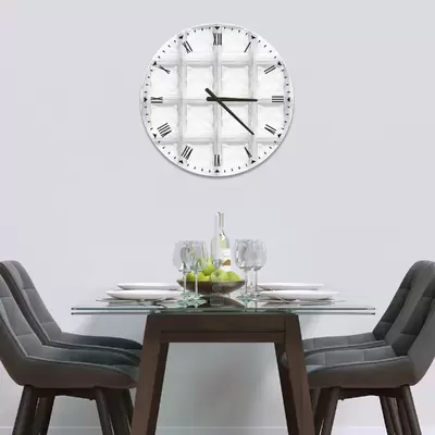 Glass Clock in Glass Brick - 50cm Wide