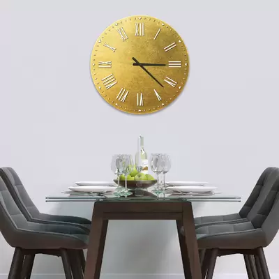 Glass Clock in Gold Leaf - 30cm Wide