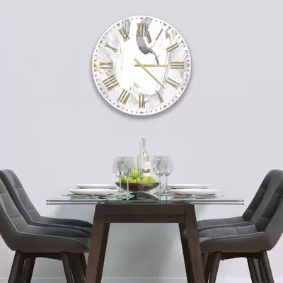 Glass Clock in Liquid Azurite - 30cm Wide