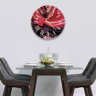 Glass Clock in Liquid Lava - 30cm Wide