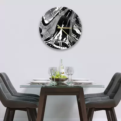 Glass Clock in Liquid Onyx - 50cm Wide