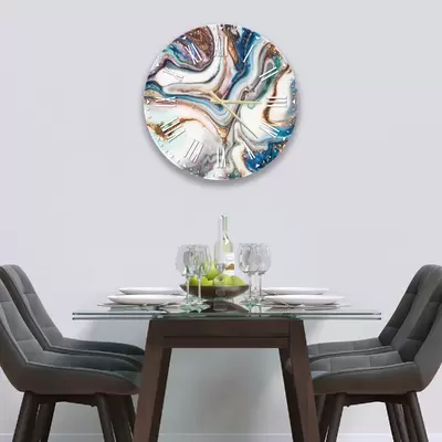 Glass Clock in Liquid Pearl - 30cm Wide