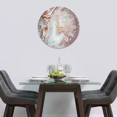 Glass Clock in Liquid Stone - 50cm Wide