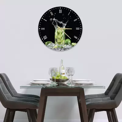 Glass Clock in Mojito - 50cm Wide