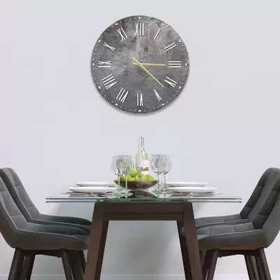 Glass Clock in Polished Concrete - 30cm Wide