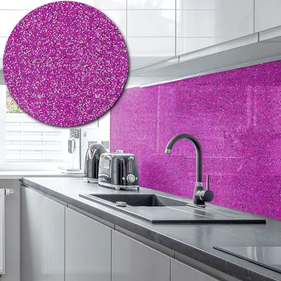 Sparkle Acrylic Splashback - Painted in Fuchsia Pink - 5mm - 600mm by 750mm