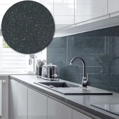 Acrylic Splashback Glitter - Painted In Anthracite Grey - 3mm sample
