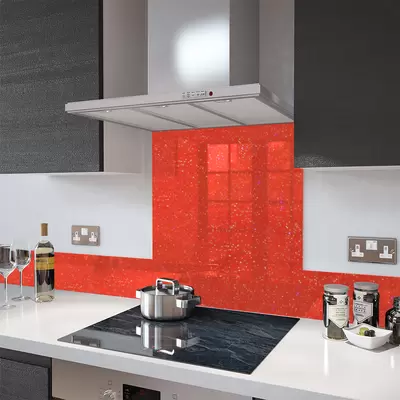 Red Granite Galaxy Glass Splashback Upstand - 100cm X 14cm
