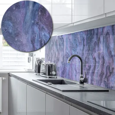 Acrylic Marble Splashback In Galaxy - 5mm 900mm by 750mm