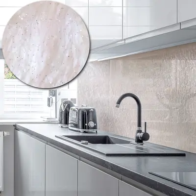 Acrylic Marble Splashback In Mother Of Pearl - 5mm 700mm by 750mm