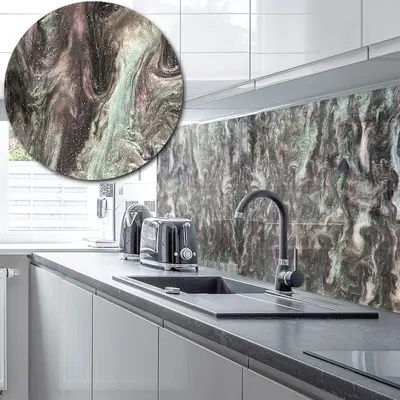 Acrylic Marble Splashback In Northern Lights - 5mm 600mm by 750mm