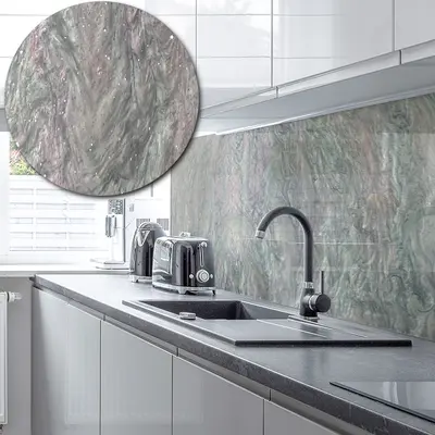 Acrylic Marble Splashback In Pearl - 5mm 700mm by 750mm