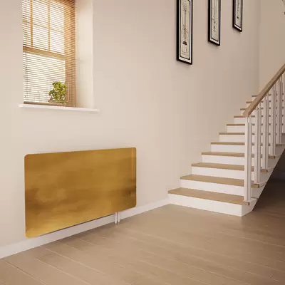 Glass Radiator Cover In Antique Gold - Large