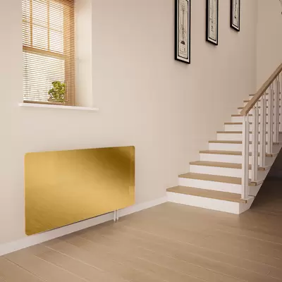 Glass Radiator Cover in Brushed Gold - Large