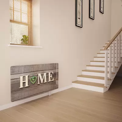 Glass Radiator Cover in Home and Green Heart - Extra Large