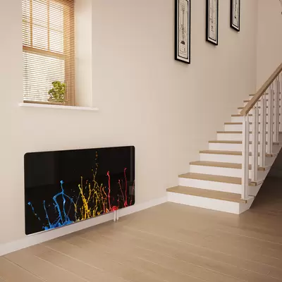 Glass Radiator Cover in Paint Splash - Extra Small